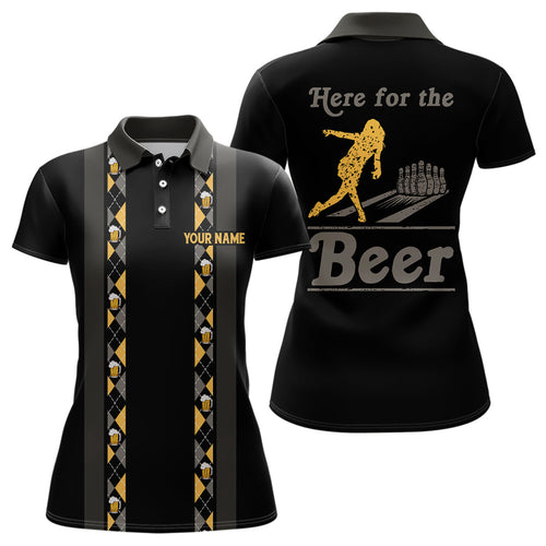 Personalized Black Retro Bowling shirts For Women custom Here for the beer bowling team jerseys NQS9409