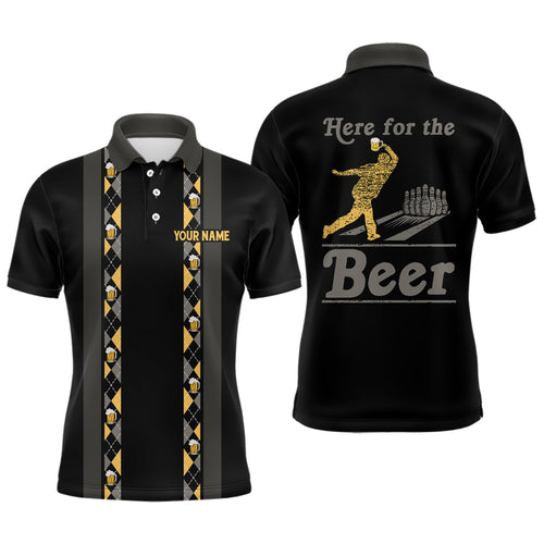 Personalized Black Retro Bowling shirts For Men custom Here for the beer bowling team jerseys NQS9409