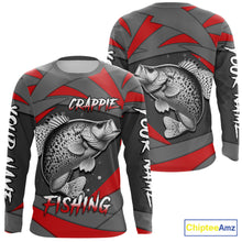 Load image into Gallery viewer, Gray and Red Crappie Fishing Jersey Custom Crappie Fishing Shirt for Team, personalized fishing gifts NQS10898