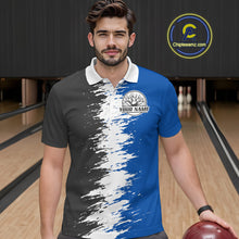 Load image into Gallery viewer, Lightning Thunder Eagle Bowling Polo, Quarter Zip Shirt For Men Custom bowling Team jerseys | Blue NQS11309