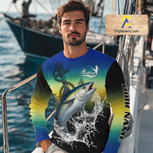 Load image into Gallery viewer, Personalized Tuna Fishing scales Long sleeve fishing shirts Custom Tuna performance fishing apparel NQS11114