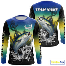 Load image into Gallery viewer, Personalized Tuna Fishing scales Long sleeve fishing shirts Custom Tuna performance fishing apparel NQS11114
