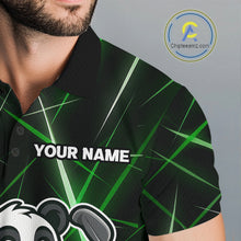 Load image into Gallery viewer, Black and Green Funny Panda Playing Golf Polo Shirt For Men Custom men&#39;s golf clothes funny golf gift NQS10740