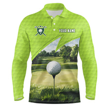 Load image into Gallery viewer, Green Mens golf polos shirts custom golf outfit mens, men's custom golf shirts NQS9261