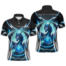 Load image into Gallery viewer, Blue Lightning Dragon Bowling shirts for Men Custom team bowling jerseys, gifts for bowler NQS9272