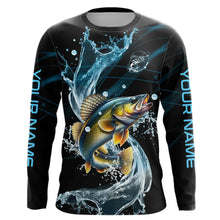 Load image into Gallery viewer, Walleye fishing blue water Custom performance long sleeve fishing shirts, Walleye fishing jerseys NQS9093