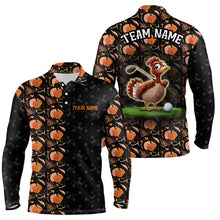 Load image into Gallery viewer, Funny Thanksgiving Turkey pattern Mens golf polo shirts custom golf outfits for men NQS8637