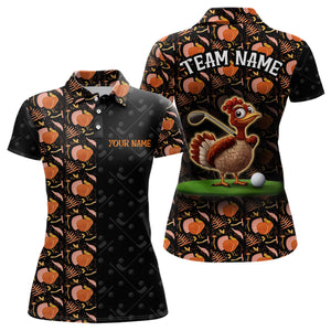 Funny Thanksgiving Turkey pattern Women golf polo shirts custom golf outfits for Women NQS8637