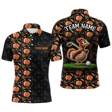 Load image into Gallery viewer, Funny Thanksgiving Turkey pattern Mens golf polo shirts custom golf outfits for men NQS8637