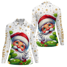 Load image into Gallery viewer, Funny Christmas tree Womens golf polo shirts custom Santa golf Christmas pattern golf attire for women NQS6777