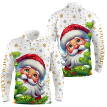 Load image into Gallery viewer, Funny Christmas tree Mens golf polo shirts custom Santa golf Christmas pattern golf attire for men NQS6777