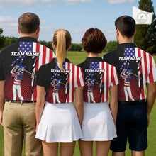 Load image into Gallery viewer, Personalized US flag golf shirts skull funny mens golf shirts custom patriotic golf outfit men NQS11384
