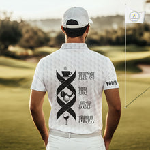 Load image into Gallery viewer, Black and White Mens golf polo shirt custom It&#39;s in my DNA coffee golf wine mens golf outfit NQS10390