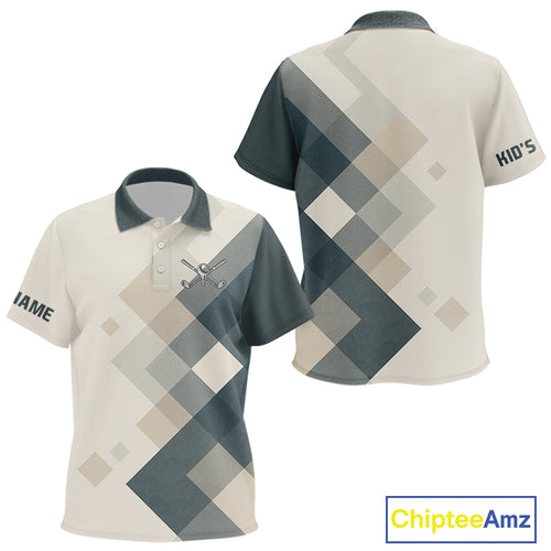 Vintage Pastel Argyle Pattern Golf Polo Shirt For Kid Custom retro children golf outfit NQS10232