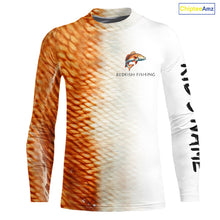 Load image into Gallery viewer, Personalized Red Scales Performance Redfish Fishing Shirts, custom Redfish fishing tournament jerseys NQS10239