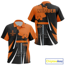 Load image into Gallery viewer, Kid disc golf polo shirt custom team disc golf jersey, unique disc golf gift | Orange NQS10257