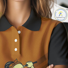 Load image into Gallery viewer, Funny argyle pattern Skull Women Golf Polo Shirt Custom ladies golf attire, cool golf gift | Orange NQS10656