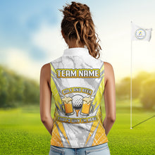 Load image into Gallery viewer, Golf and beer That&#39;s why I&#39;m here Funny Women sleeveless polo shirt Custom Team Golf shirt for ladies NQS10133