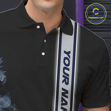 Load image into Gallery viewer, Black Smoke Bowling Polo, Quarter Zip Shirts For Men Custom Team Bowling Tournament Jerseys NQS10681
