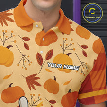 Load image into Gallery viewer, Funny Pumpkin Bowling Ball and pins Bowling Shirts for Men custom Halloween bowling team jerseys NQS10531