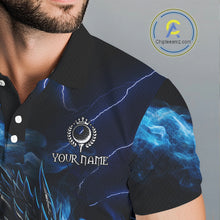 Load image into Gallery viewer, Blue Flame Dragon Golf polo shirts For Men Custom Dragon team mens golf outfits, gift for golf lover NQS10024