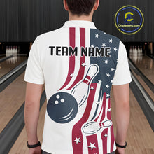Load image into Gallery viewer, Red, White and Blue American Flag Bowling shirts For Men custom patriotic bowling team uniform jersey NQS10337