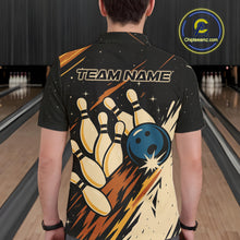 Load image into Gallery viewer, Retro Black galaxy Mens Bowling Polo, Quarter Zip shirts custom vintage bowling team league jerseys NQS10547