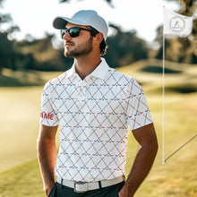 Load image into Gallery viewer, Red, White and Blue golf clubs pattern Men golf polo shirt Custom Patriotic golf outfits for men NQS10198