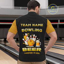 Load image into Gallery viewer, Bowling &amp; Beer therefore i'm here custom funny Bowling shirts for Men, Bowling team apparel NQS10274