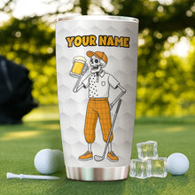 Load image into Gallery viewer, 1PC Funny Skull White Golf Beer Tumbler Custom Stainless Steel Tumbler Cup - personalized golf gifts NQS9881