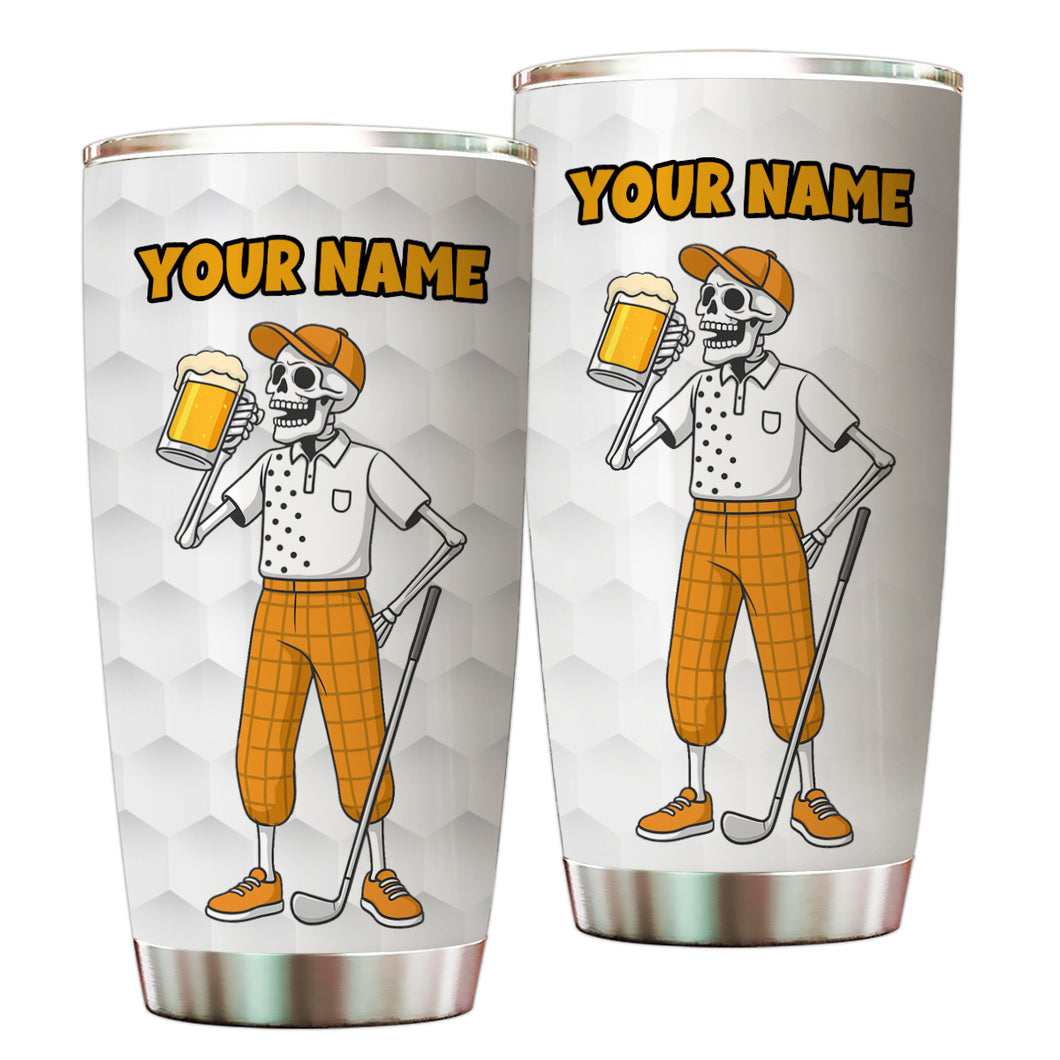 1PC Funny Skull White Golf Beer Tumbler Custom Stainless Steel Tumbler Cup - personalized golf gifts NQS9881
