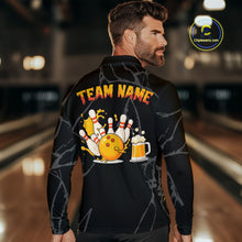 Load image into Gallery viewer, Bowling And Beer Custom Skull Bowling Shirts For Men, Halloween Bowling Outfits NQS10518