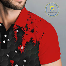 Load image into Gallery viewer, Red, White and Blue Golf Polo shirts for Men Custom Patriotic Gift For Golfers, Mens golf outfit NQS10590