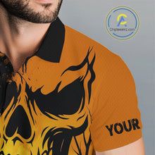 Load image into Gallery viewer, Custom Skull Golf Polo Shirts For Men Halloween Golf Outfits, personalized golf gifts NQS10619