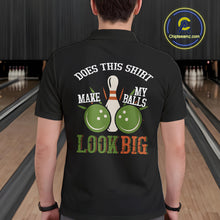 Load image into Gallery viewer, Green &amp; Orange Retro Black Bowling shirts for men custom Does this shirt make my balls look big NQS10622
