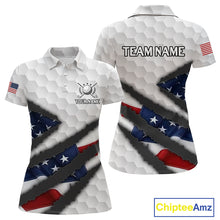 Load image into Gallery viewer, Personalized American Flag Golf polo shirt For Women Custom Patriotic Golf Gifts NQS10428