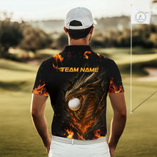Load image into Gallery viewer, Flame Dragon Golf Polo Shirts For Men Custom Dragon team mens golf outfits, cool golf gifts NQS10861