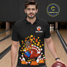 Load image into Gallery viewer, Funny Turkey Bowling Shirts For Men, Autumn Leaf Thanksgiving Bowling Tournament Shirts NQS10716