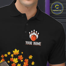 Load image into Gallery viewer, Funny Turkey Bowling Shirts For Men, Autumn Leaf Thanksgiving Bowling Tournament Shirts NQS10716
