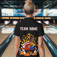 Load image into Gallery viewer, Funny Turkey Bowling Shirts For Women, Autumn Leaf Thanksgiving Bowling Tournament Shirts NQS10716