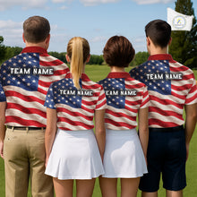 Load image into Gallery viewer, Custom American Flag Eagle Golf Polo Shirts For Men, patriotic Golf attire for men NQS11712