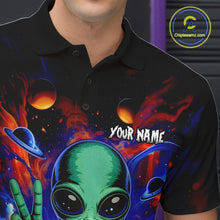 Load image into Gallery viewer, Funny Colorful Galaxy Alien Bowling Shirts For Men Custom Bowling Team Outfit, Gift For Bowler NQS11444
