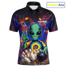 Load image into Gallery viewer, Funny Colorful Galaxy Alien Bowling Shirts For Men Custom Bowling Team Outfit, Gift For Bowler NQS11444