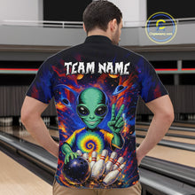 Load image into Gallery viewer, Funny Colorful Galaxy Alien Bowling Shirts For Men Custom Bowling Team Outfit, Gift For Bowler NQS11444