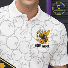 Load image into Gallery viewer, Black and White Camo Bowling Yellow Honey Bee Bowling shirts for Men Custom Team bowling jersey NQS11249