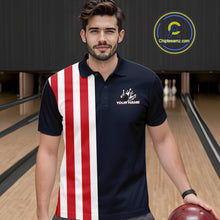 Load image into Gallery viewer, Retro Bowling Shirts For Men custom Red, White and Blue patriotic bowling outfits team jerseys NQS11446