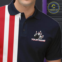 Load image into Gallery viewer, Retro Bowling Shirts For Men custom Red, White and Blue patriotic bowling outfits team jerseys NQS11446