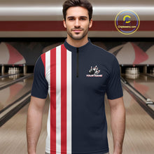 Load image into Gallery viewer, Retro Bowling Shirts For Men custom Red, White and Blue patriotic bowling outfits team jerseys NQS11446