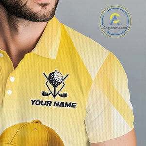 Funny Yellow pattern Golf ball drinking beer Mens Golf Polo Shirt Custom team golf outfits for mens NQS10718