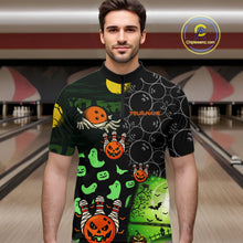 Load image into Gallery viewer, Custom Funny Halloween Team Bowling Shirts For Men, Personalized Halloween Bowling Gifts NQS10833